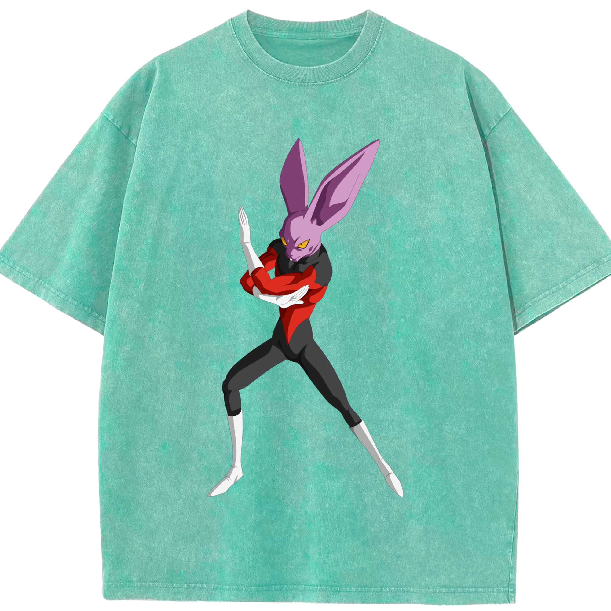 （画像用） ドラゴンボール ビルス 破壊神ビルス DRAGON BALL Beerus Birusu 綿100% ヴィンテージ風 半袖Tシャツ（フロントプリント）